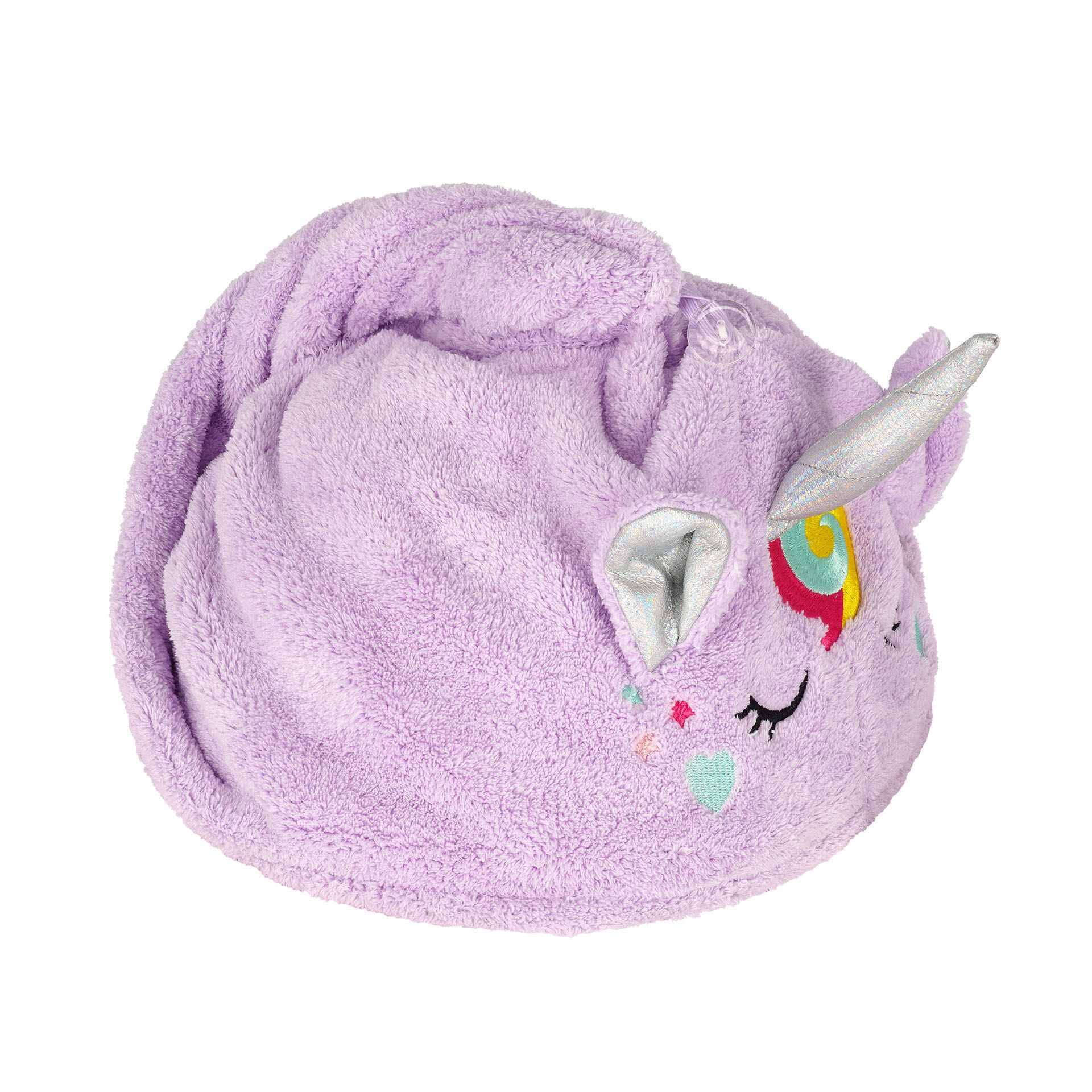 Einhorn-Schloss Haarhandtuch Für Kinder – Saugstarkes Mikrofasertuch Mit Klettverschluss | 2 Stück, Blau-lila, Für Lockiges & Dickes Haar