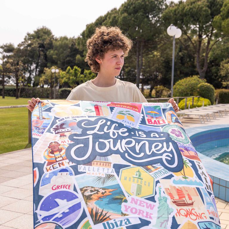 Toalla de Playa Travel Stickers - Beach Towel Toalla de Playa Travel Stickers - Beach Towel