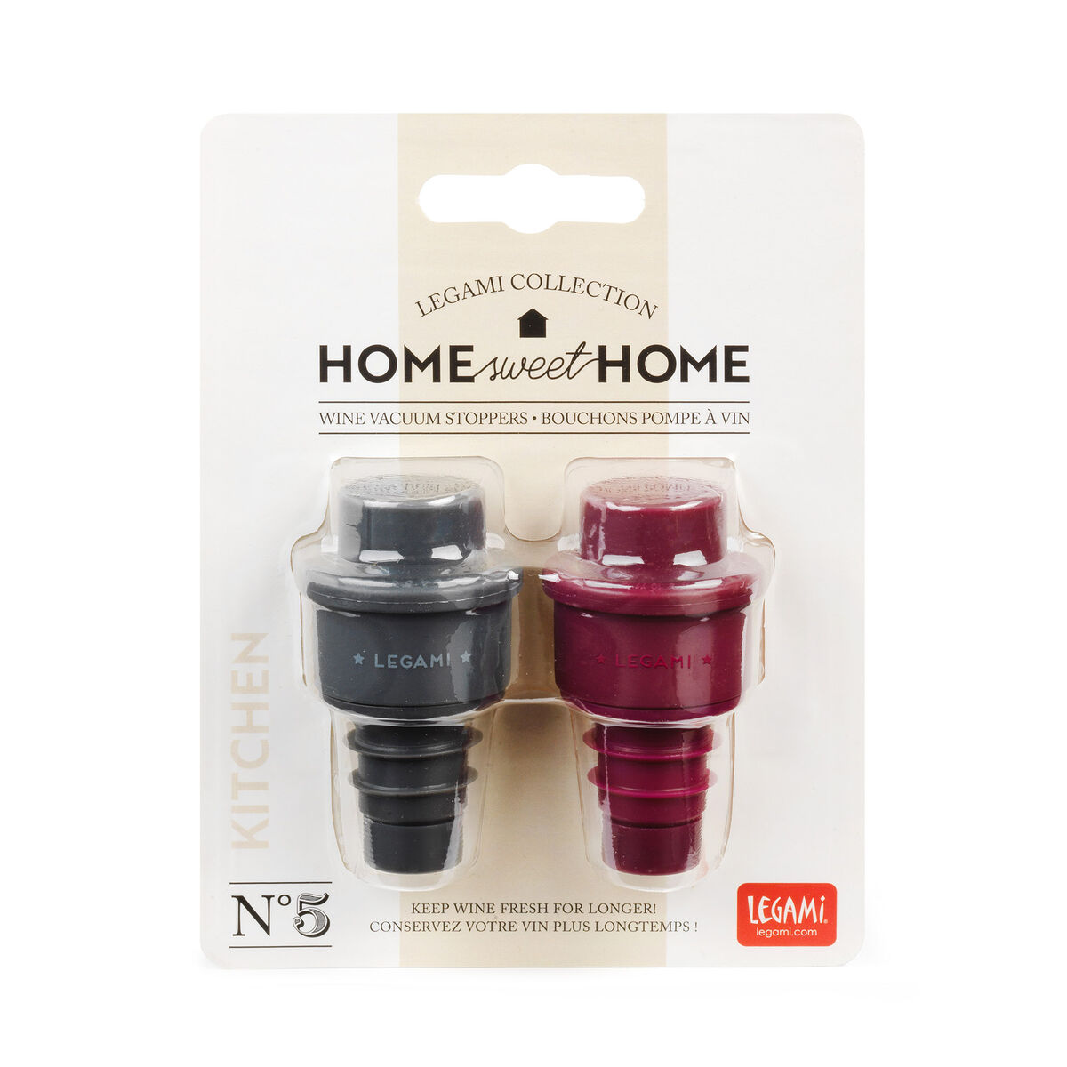Wine Vacuum Stoppers - Set Of Two Wine Stoppers, , zoo