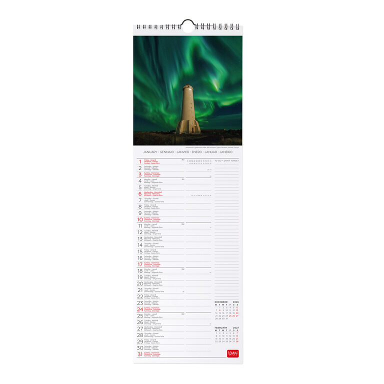 Calendario da Parete 2027 - 16 x 49 cm - Lighthouses of the World Calendario da Parete 2027 - 16 x 49 cm - Lighthouses of the World