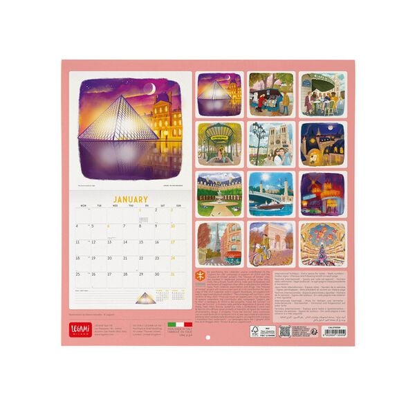 Calendario da Parete 2027 - 30 x 29 cm - Paris