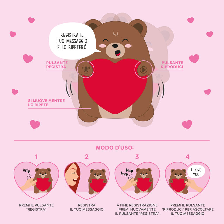 Peluche con Registrazione Vocale - Super Soft Rec&Play