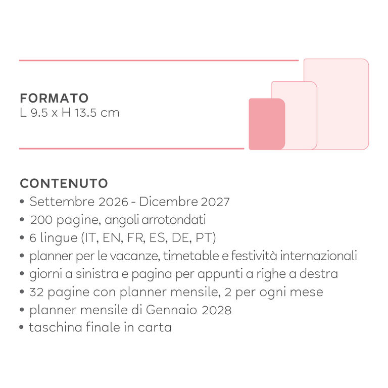 Agenda 2026/2027 Settimanale Fotografica 16 Mesi - Travel Stickers - Con Notebook - Small