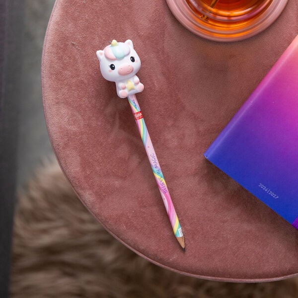 Pencil with Squishy Unicorn "Believe In Magic" - Squeezies Pencil with Squishy Unicorn "Believe In Magic" - Squeezies