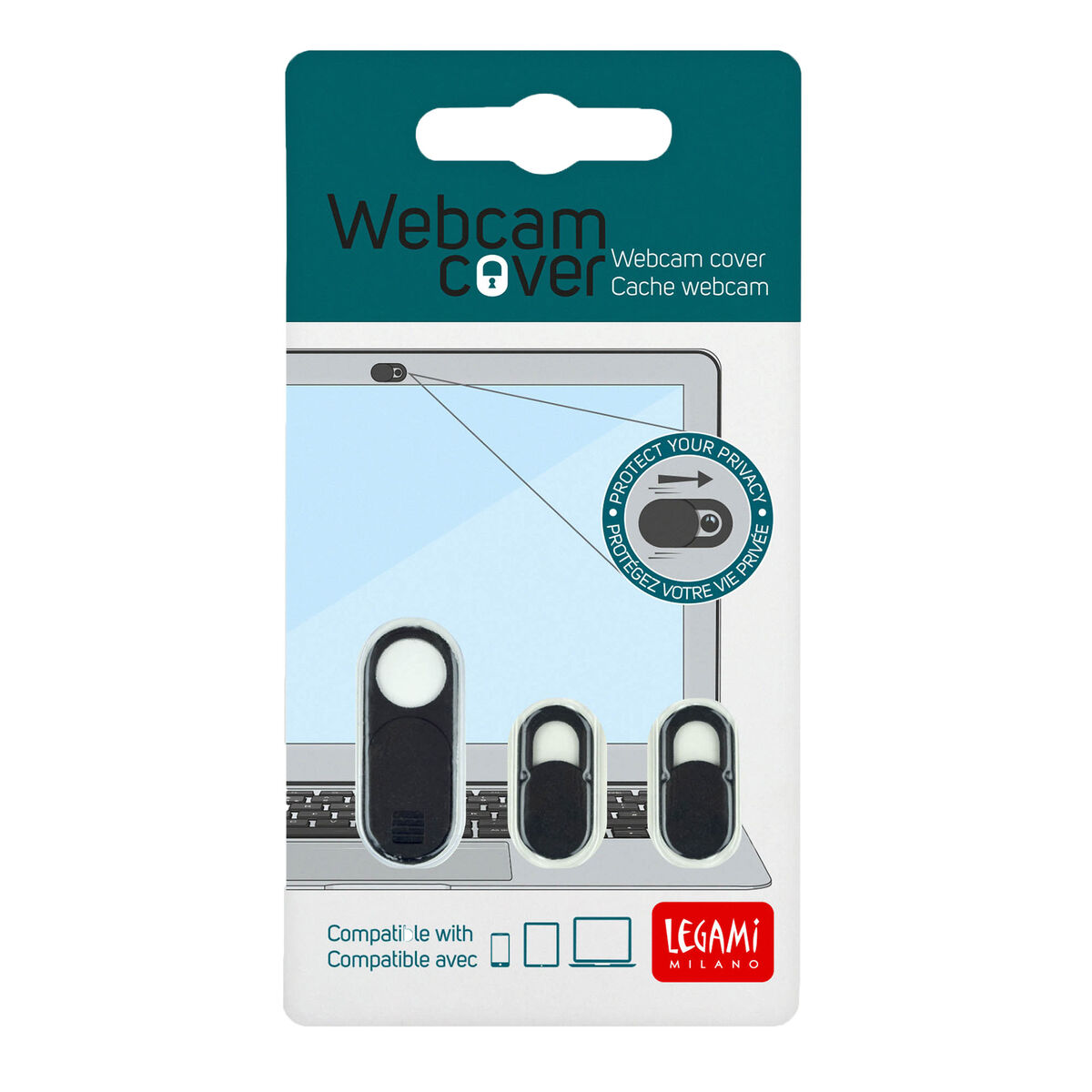 Set de 3 cache-webcam personnalisables, Livoo