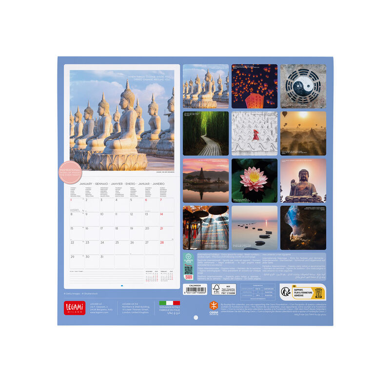 Calendrier Mural 2024 - 30 x 29 cm PEACE OF MIND