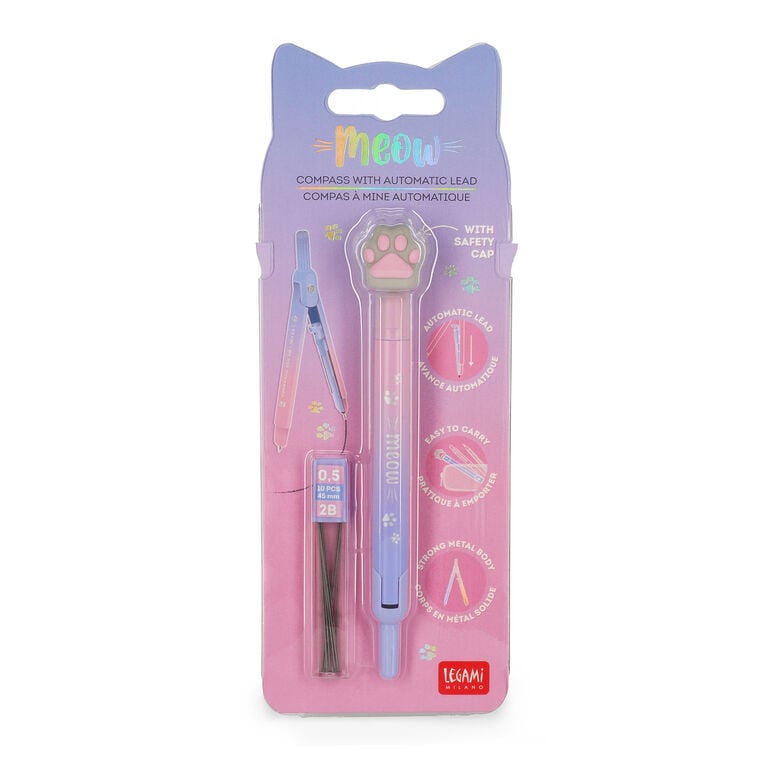 Compass with Mechanical Pencil - Meow Compass with Mechanical Pencil - Meow
