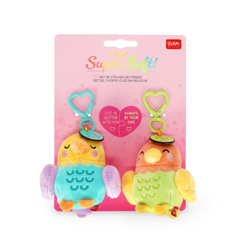 2 Key Rings with a Stuffed Toy - Super Soft! - Tiny
