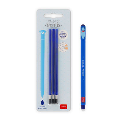 Legami Refills Blue Ink for Erasable Pen - 3 Pack Blister