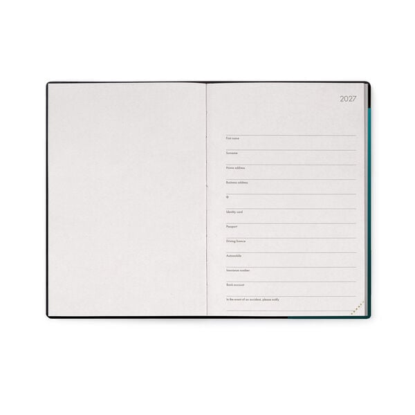 Agenda 12 Mesi Giornaliera Medium 2027 - Deep Teal