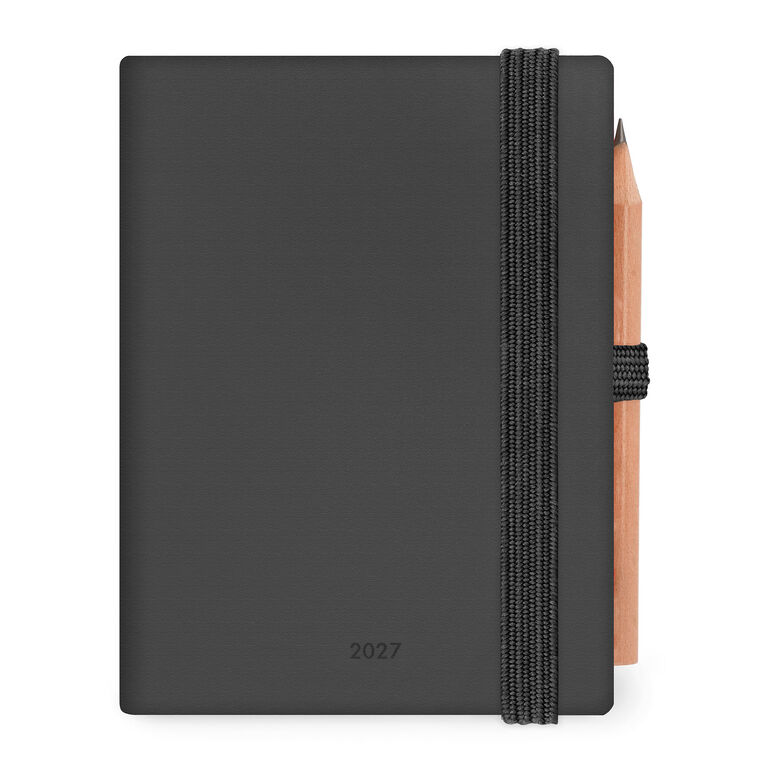 Terminplaner für 12 Monate - 2 Tage pro Seite Mini 2027 - Black Suit
