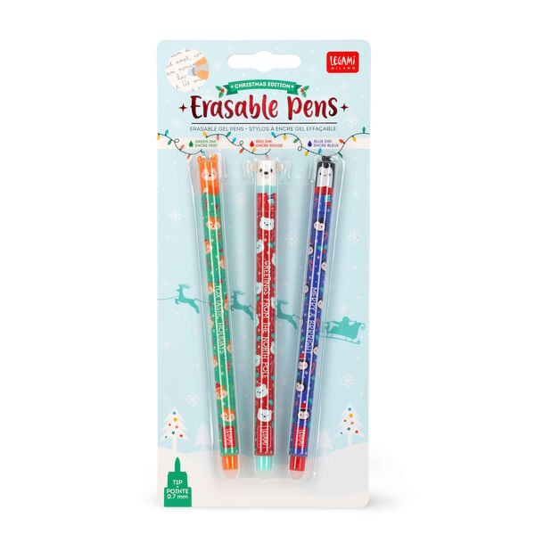 Set mit 3 Löschbaren Gelstiften - „Foxtastic Holidays“, „Merry And Brrright“ - Erasable Pen