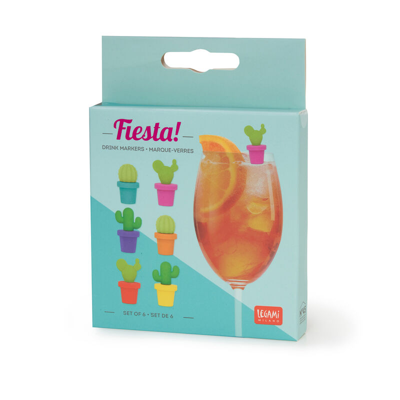 Set of 6 Drink Markers CACTUS