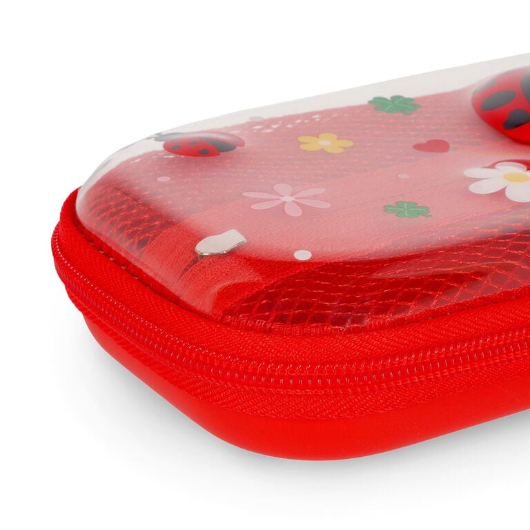 Ladybug Rigid Transparent Pencil Case - WonderWow