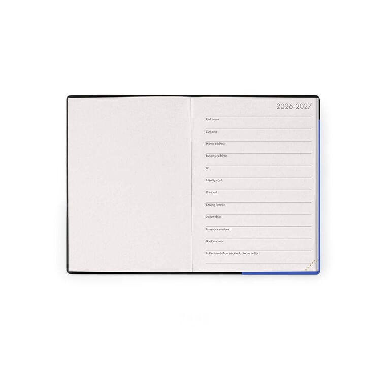 16-Month Small Weekly Diary for 2026/2027 - Eclectic Blue - With Notebook