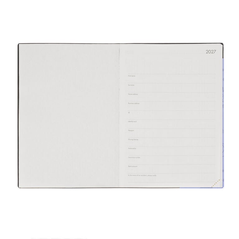 12-Month Large Daily Diary 2027 - Cosmic Lilac