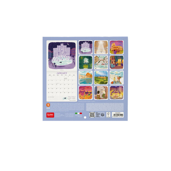Calendario da Parete 2027 - 18 x 18 cm - Rome