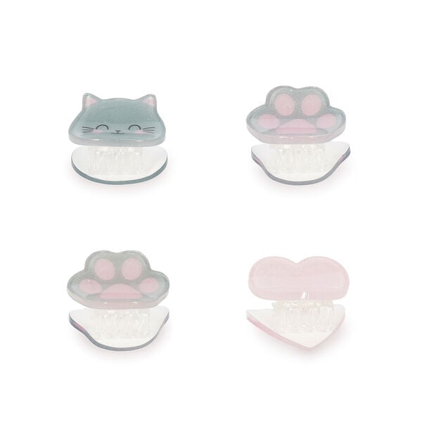 Set of 4 Kitty Mini Hair Clips - Clip me up!