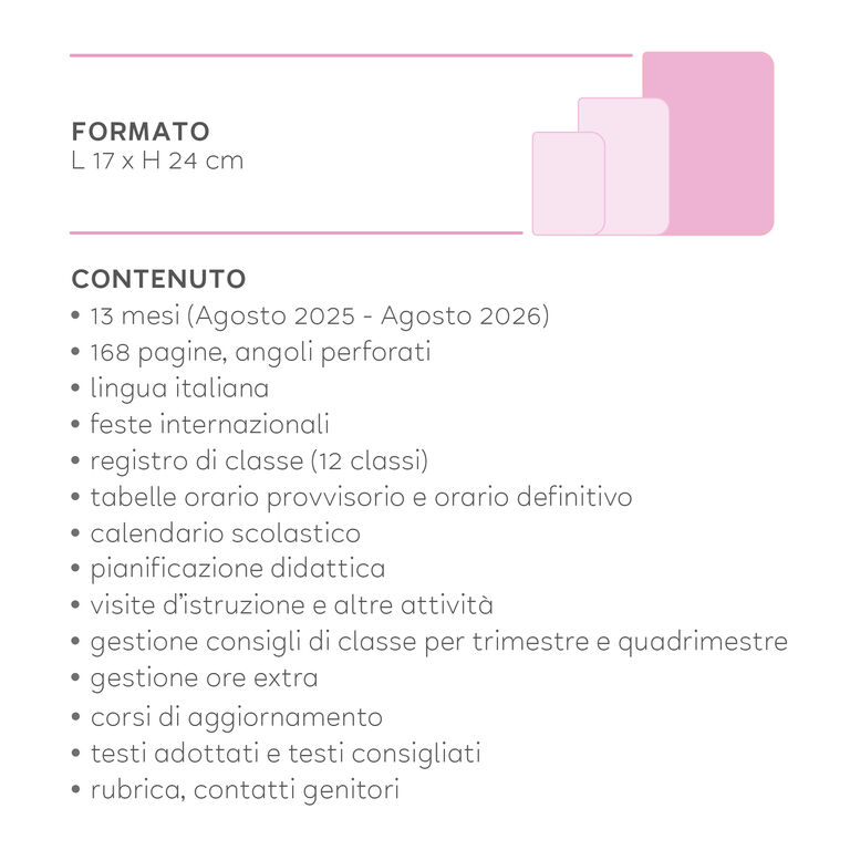 Agenda del Docente 2025/2026 Settimanale 13 Mesi - Aura