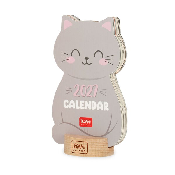 Calendario con Base in Legno - 2027