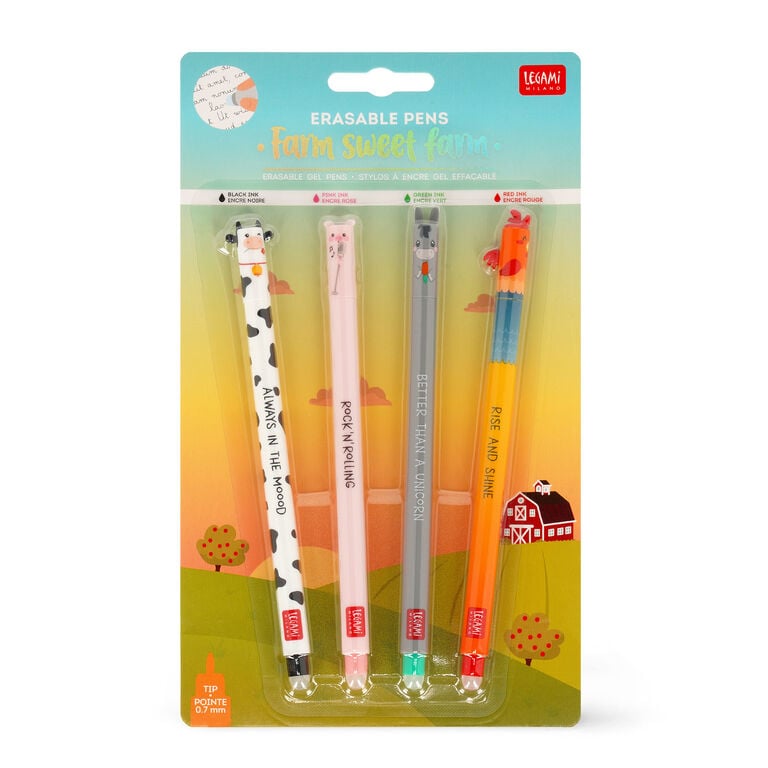 Set of 4 Erasable Gel Pens