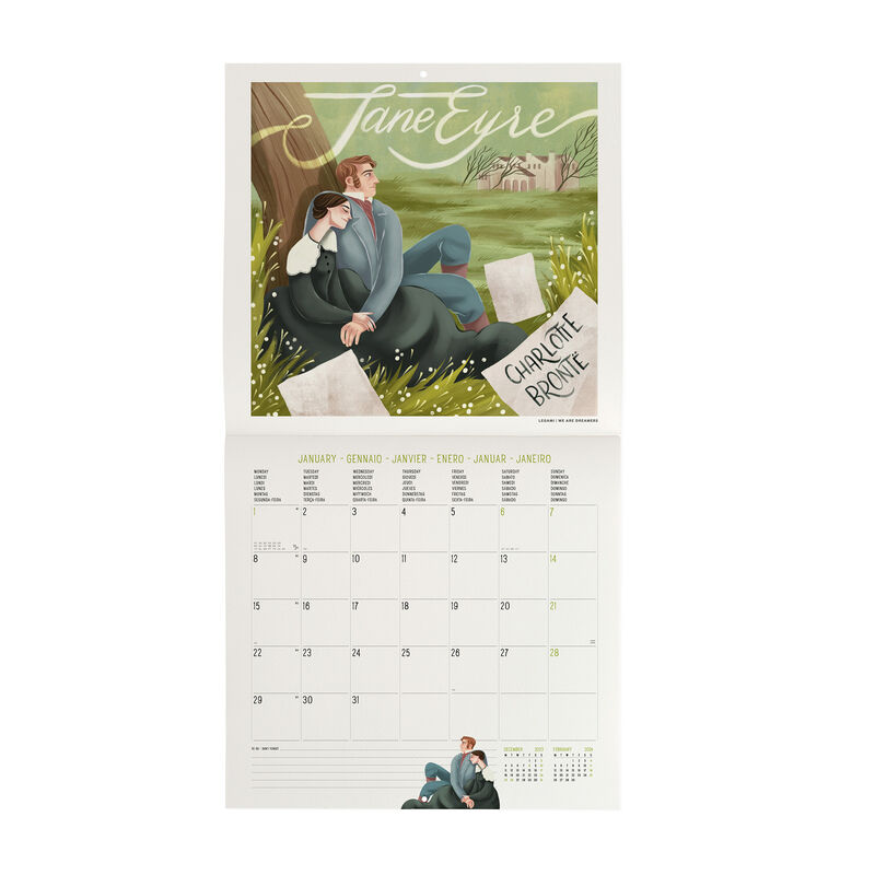 Wall Calendar 2024 - 30 x 29 Cm BOOK LOVERS 