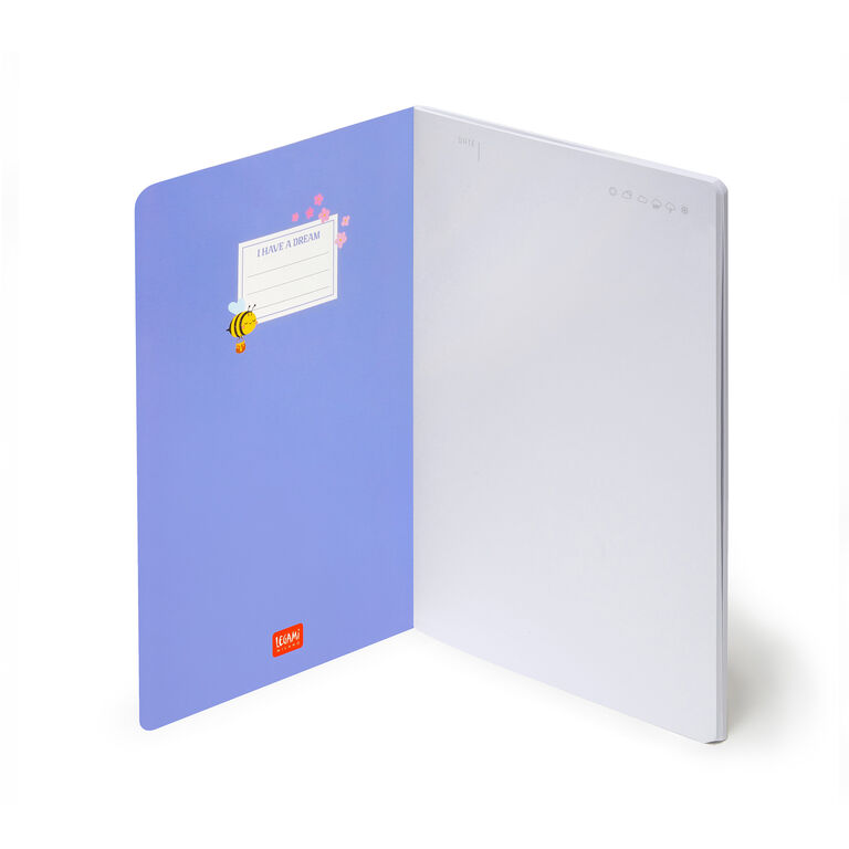 A5-Blanko-Notizbuch mit illustriertem Hardcover - Bee