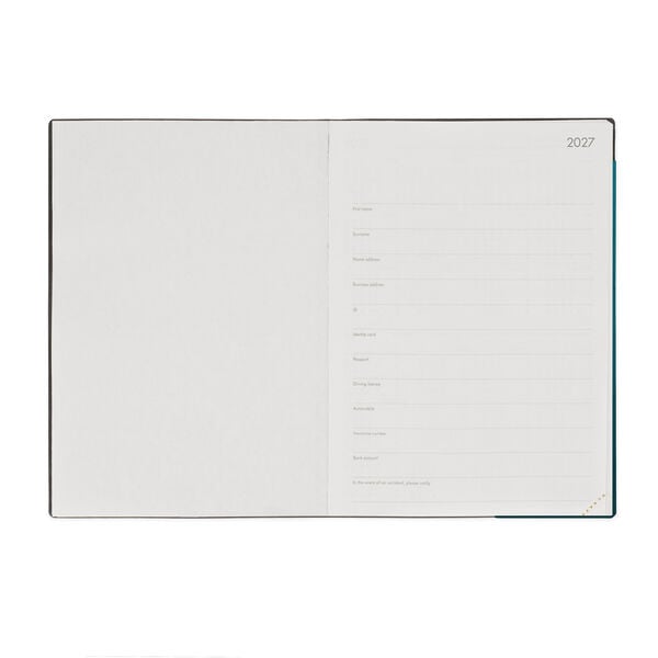 Agenda 12 Mesi Giornaliera Large 2027 - Deep Teal