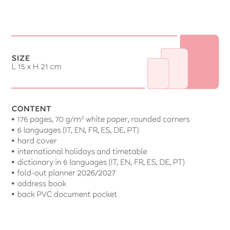 16-Month Weekly Diary for 2026/2027 - Teddy Bear Pink - Spiral-Bound - Large 16-Month Weekly Diary for 2026/2027 - Teddy Bear Pink - Spiral-Bound - Large