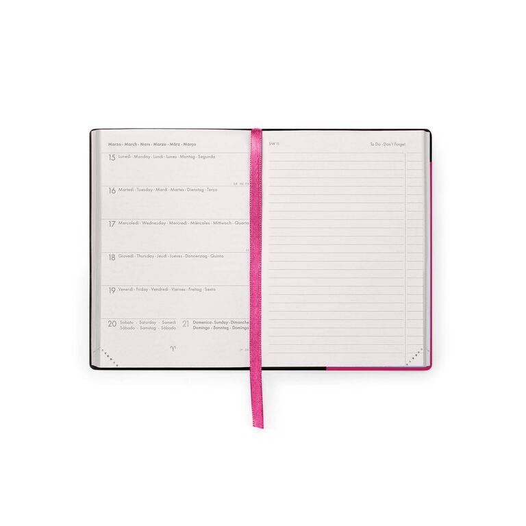 16-Month Small Weekly Diary for 2026/2027 - Raspberry Jam - With Notebook