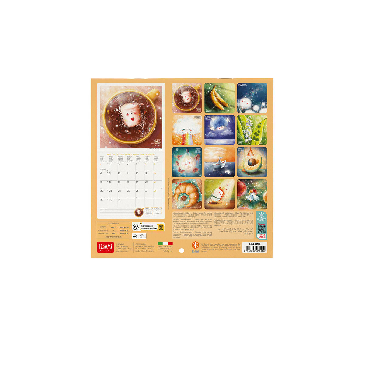 Calendario de Pared 2024 - 18 x 18 cm, , zoo