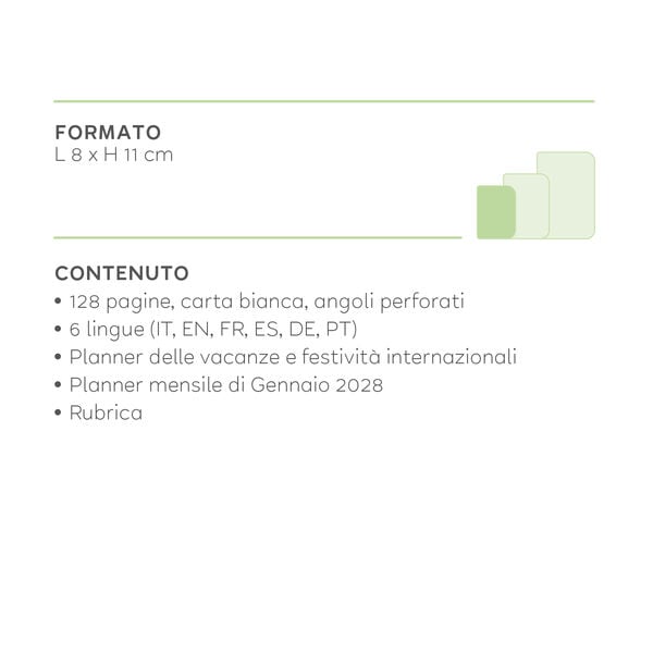 Agenda 12 Mesi Settimanale Fotografica  Mini 2027 - Travel Stickers