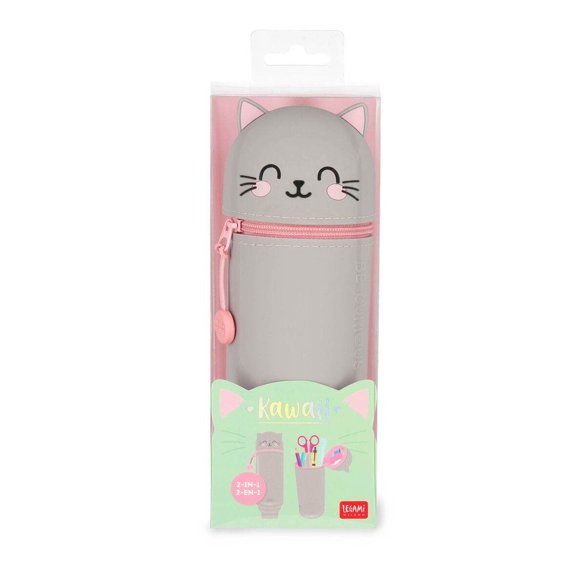 Legami Kawaii Astuccio 2 in 1 in Morbido Silicone, Panda & Colla Stick