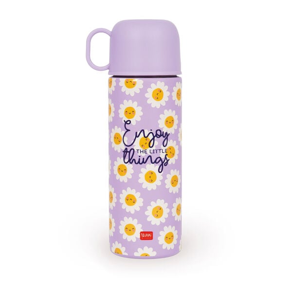 Vacuum Bottle with Cup - Hot & Cold - Daisy Vacuum Bottle with Cup - Hot & Cold - Daisy