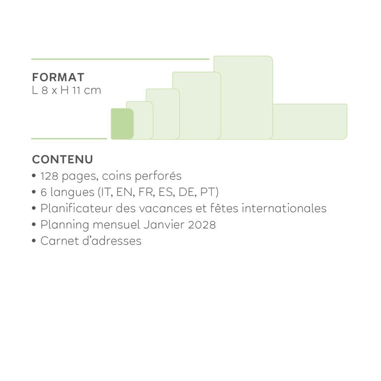 Agenda 12 Mois Semainier Format Mini 2027 - Botanic Garden