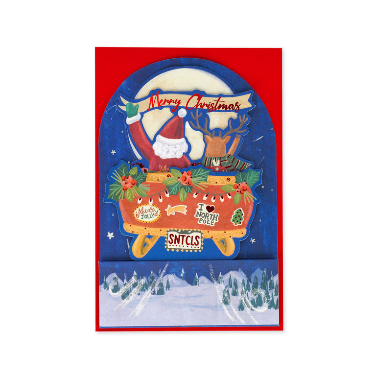 Sleigh Pop-Up Christmas Card - Pop-Up Greeting Card