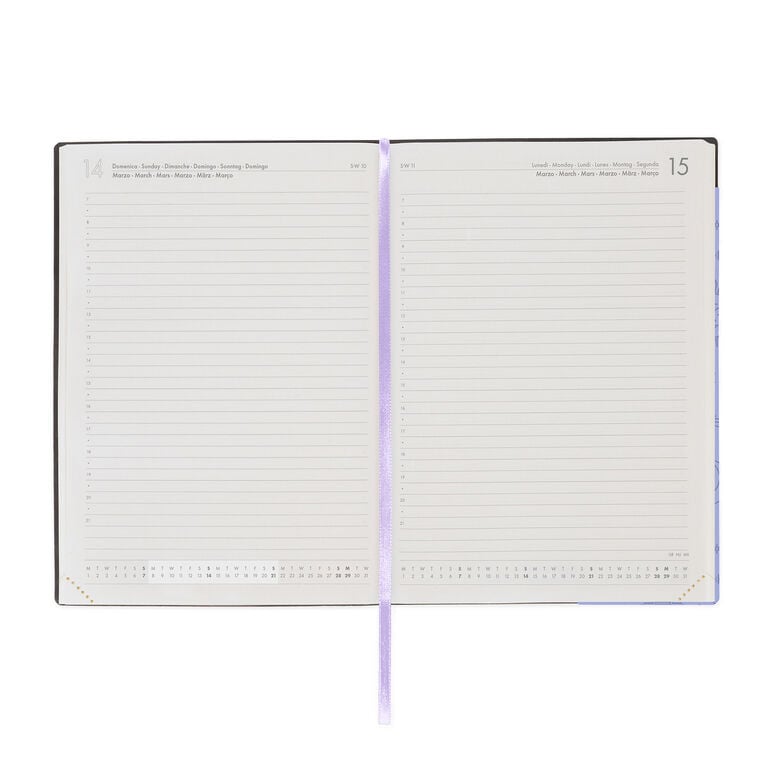 12-Month Large Daily Diary 2027 - Cosmic Lilac