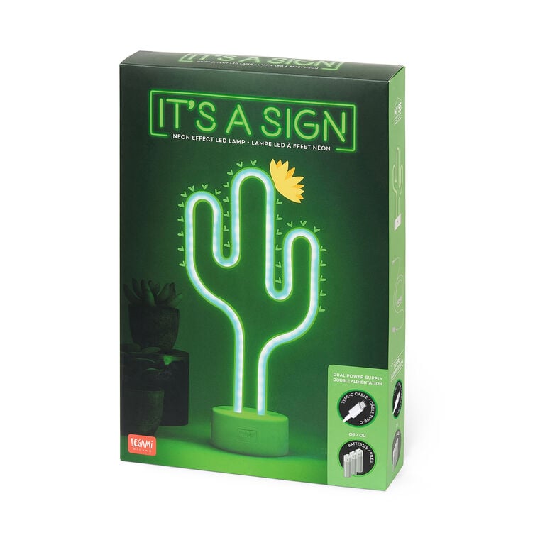 Neon-Effect LED Lamp - Cactus - It's a Sign