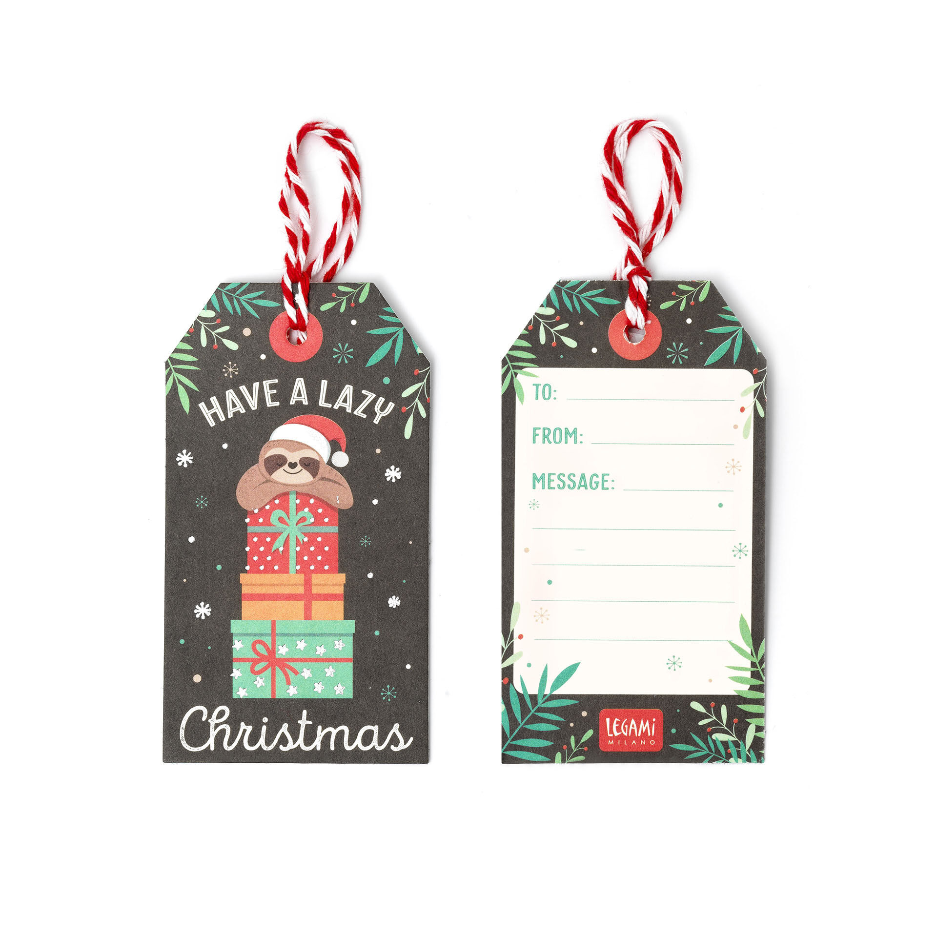 Set of 10 Christmas Gift Tags TAG HAPPY 