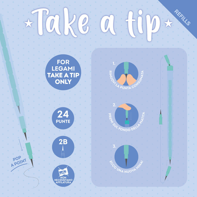 Set di 24 Refill per Matita Impilabile - Take a Tip Refill Set
