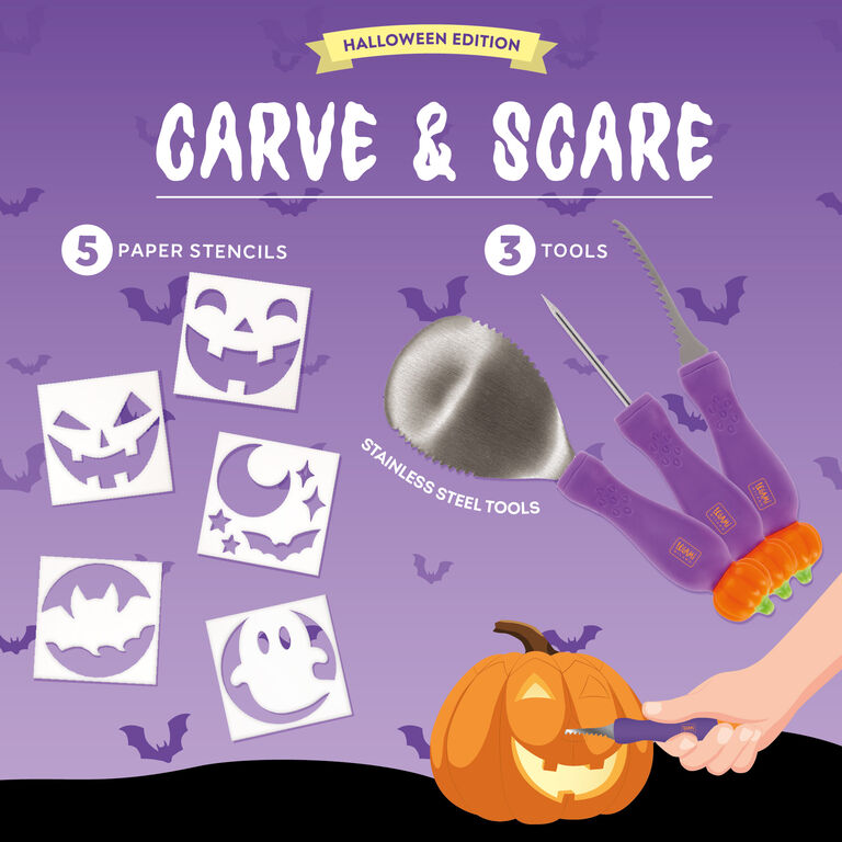Halloween Pumpkin-Carving Kit - Carve & Scare Halloween Pumpkin-Carving Kit - Carve & Scare