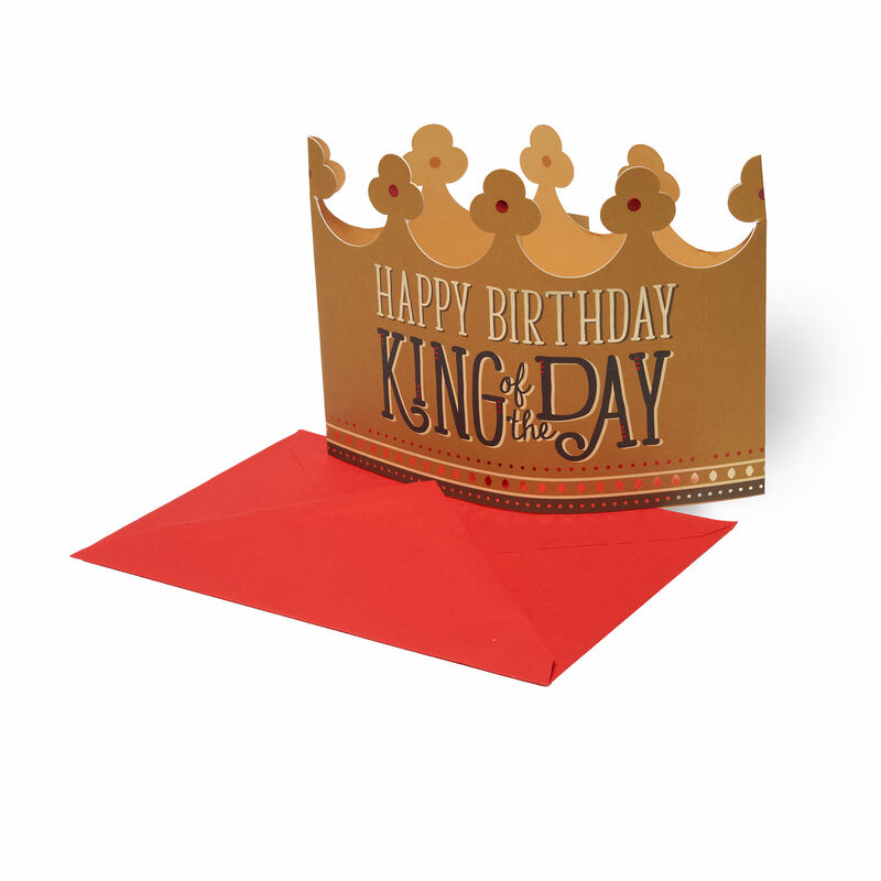 3D Greeting Card - Happy Birthday - King Crown, , zoo