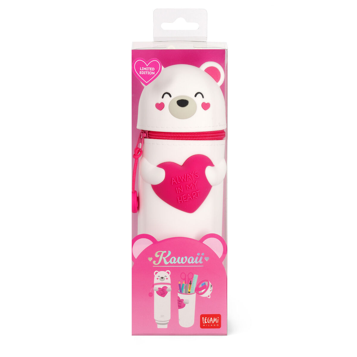 Trousse En Silicone Souple 2 en 1 Kawaii WHITE BEAR Legami Trousse En Silicone Souple 2 en 1 Kawaii WHITE BEAR Legami