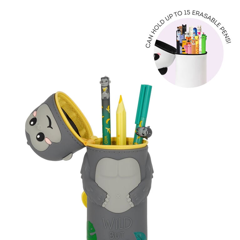 Gorilla "Wild but Kind" 2-in-1 Silicone Pencil Case - Kawaii Gorilla "Wild but Kind" 2-in-1 Silicone Pencil Case - Kawaii