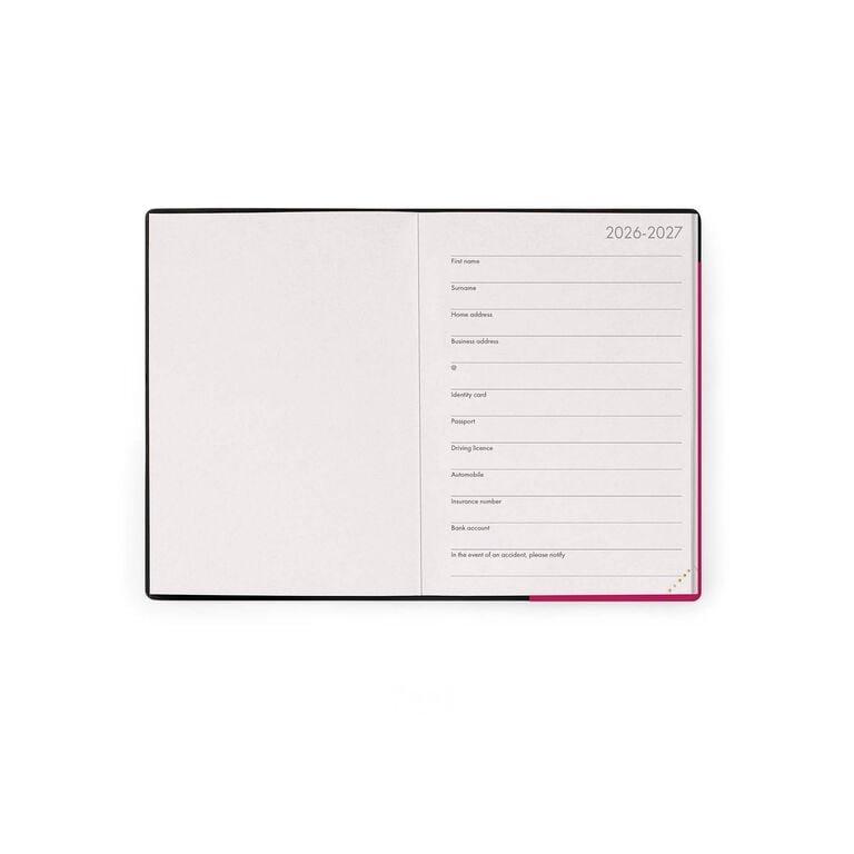 16-Month Small Weekly Diary for 2026/2027 - Raspberry Jam - With Notebook