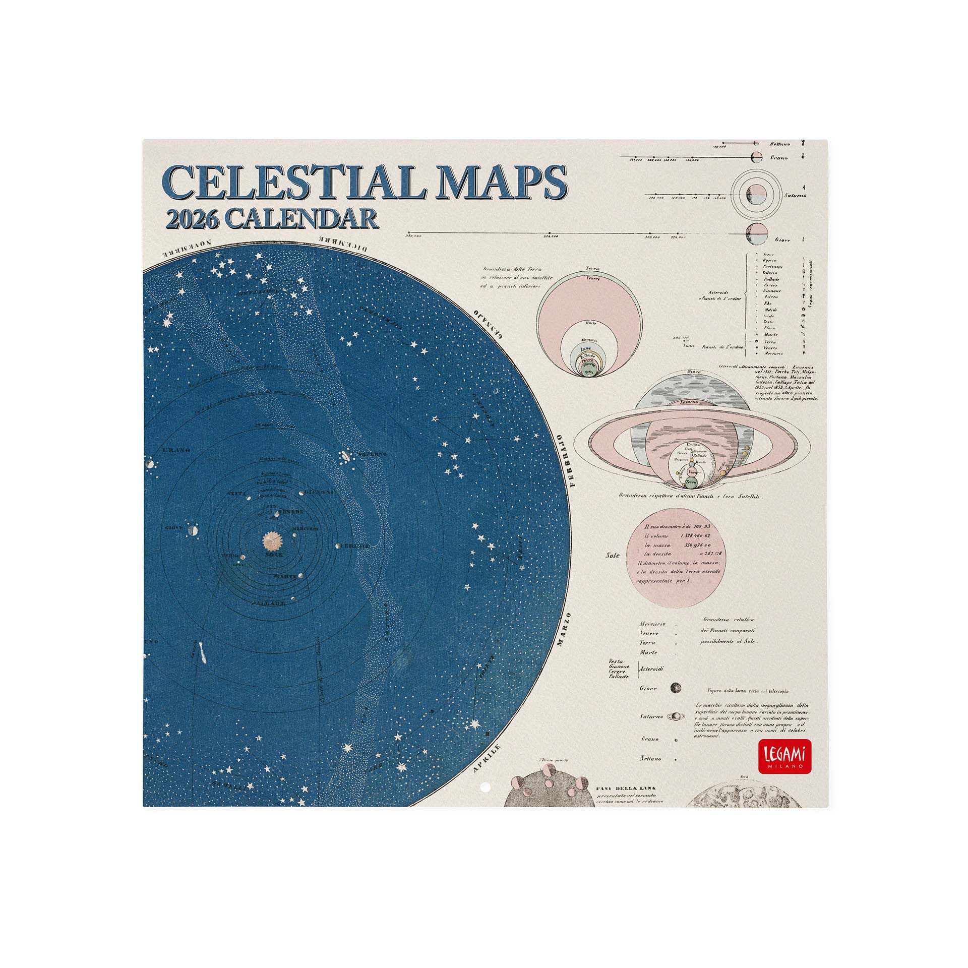 Calendrier Mural 2026 30 X 29 Cm CELESTIAL MAPS Legami Com CAL260048 1 