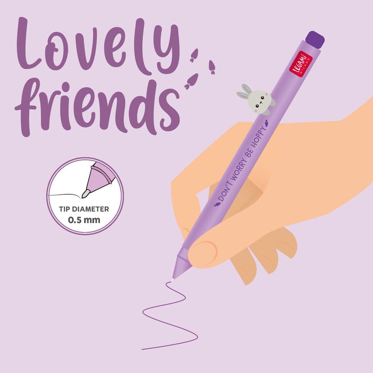 Penna Gel con Animaletto Decorativo Bunny "Don't Worry Be Hoppy" - Lovely Friends Penna Gel con Animaletto Decorativo Bunny "Don't Worry Be Hoppy" - Lovely Friends