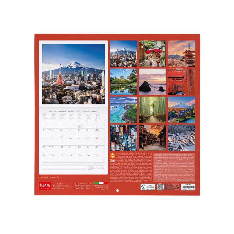 Calendario da Parete 2027 - 30 x 29 cm - Beauty of Japan Calendario da Parete 2027 - 30 x 29 cm - Beauty of Japan