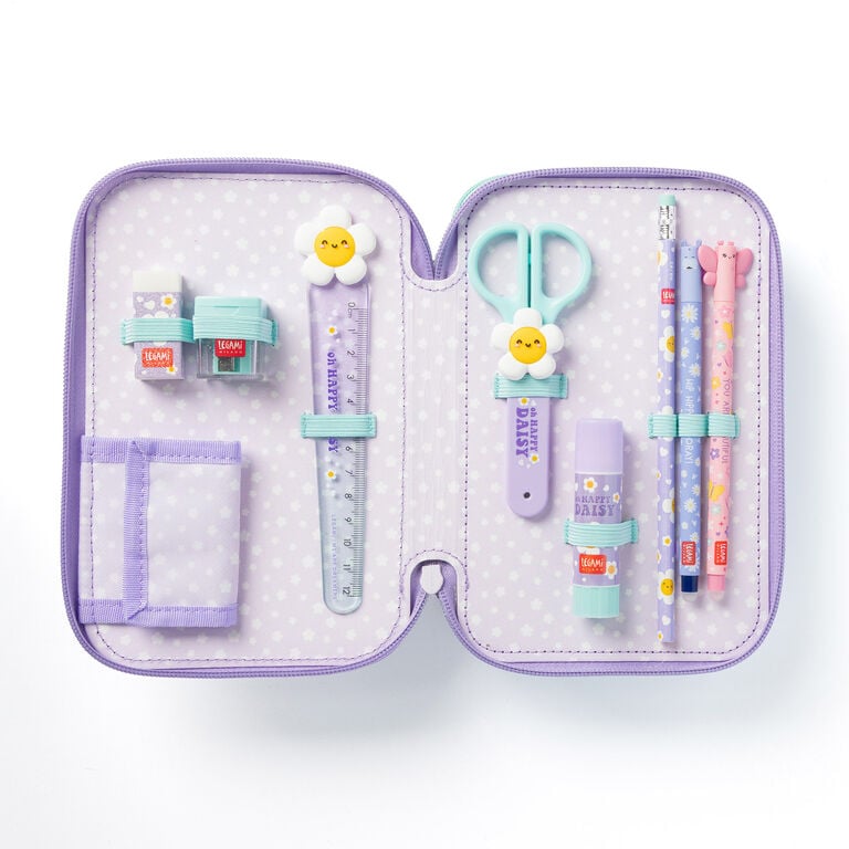 Astuccio 3 Scomparti - Daisy + 2 Penne Cancellabili Astuccio 3 Scomparti - Daisy + 2 Penne Cancellabili