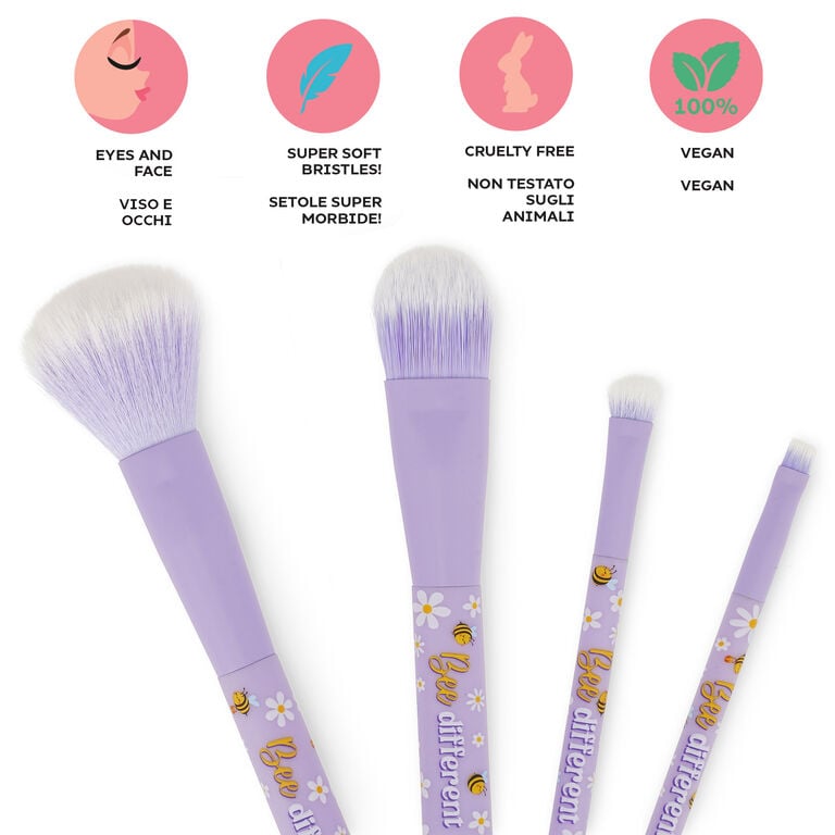 Set of 4 Bee Makeup Brushes - Oh My Glow! Set of 4 Bee Makeup Brushes - Oh My Glow!